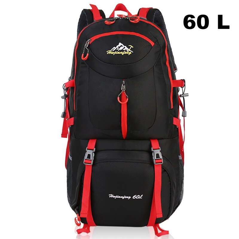 40l \ 50l \ 60 l utendørs turbag stor kapasitet klatreposer jakt bag reise camping tur ryggsekk sports ryggsekk: Svart 60l