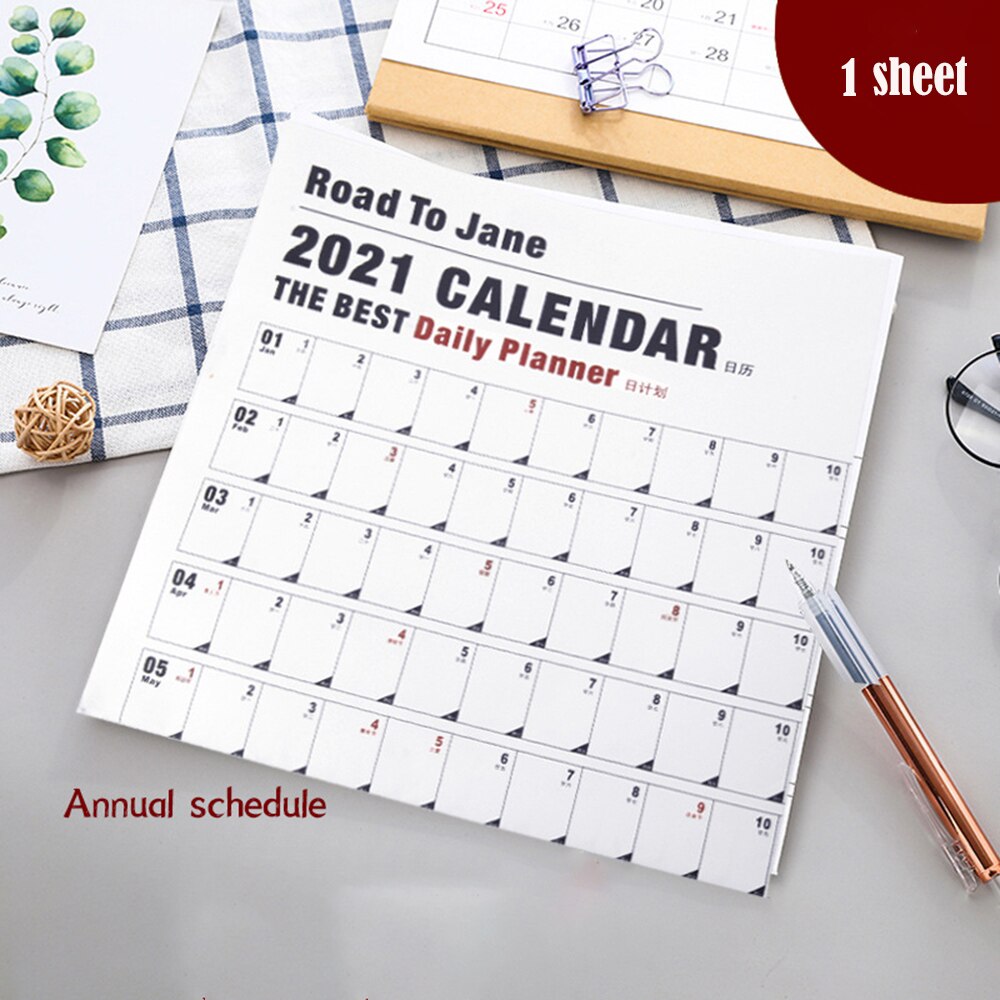 Jaar Jaarlijkse Plan Kalender Dagelijkse Schema Met Sticker Stippen Muur Planner Briefpapier Studie Planning Leren Voor Kinderen