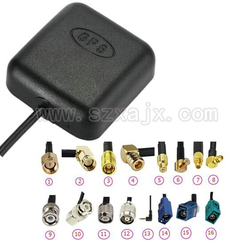 Antena GPS para coche, receptor GPS, antena GPS para DVD para coche con conector SMA SMB MCX MMCX BNC TNC Fakra de 3,5mm para MFD2 RNS2 o otros