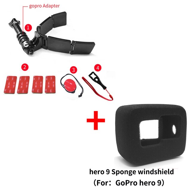 TUYU-soporte de montaje de barbilla para casco de motocicleta, para GoPro Hero 9, 8, 7, 5, SJCAM, SJ4000, DJI, OSMO, Eken, Insta360: For Gopro 9 10