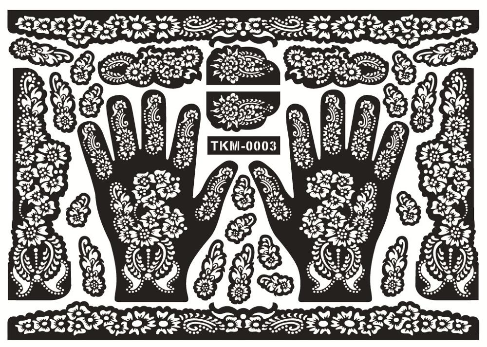 Tattoo Templates Hands/Feet Henna Tattoo Stencils for Airbrushing Mehndi Body Painting