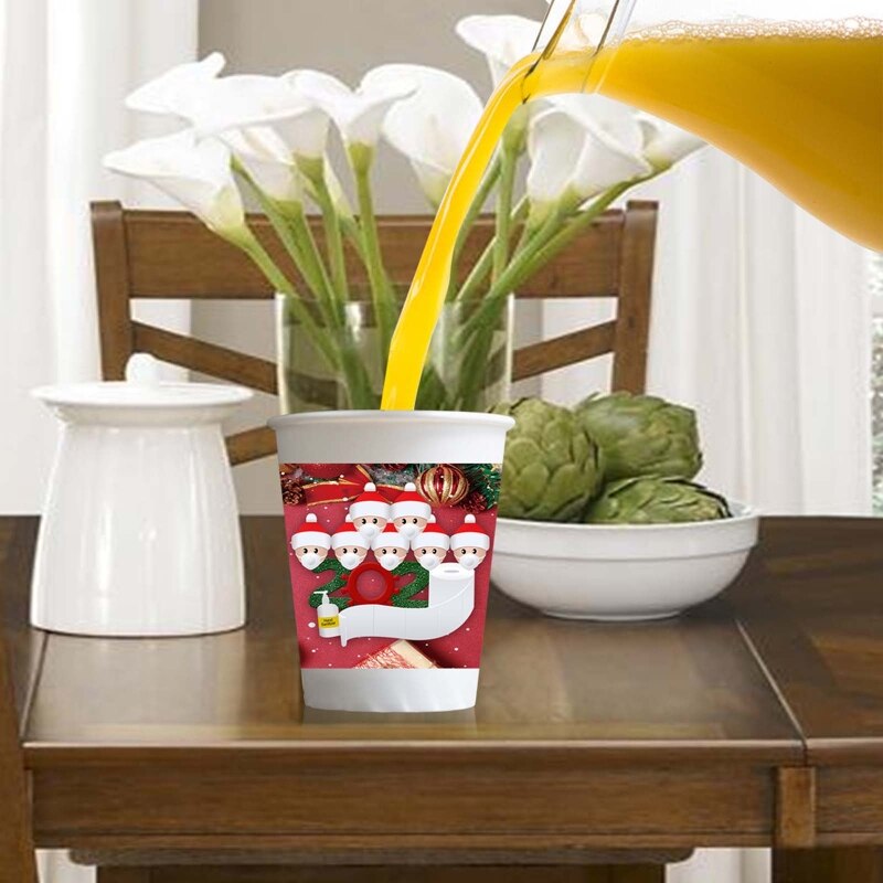 Gobelets en papier de noël, vaisselle jetable de noël, fête d'anniversaire, pique-nique, fournitures de cuisine, vaisselle, décoration