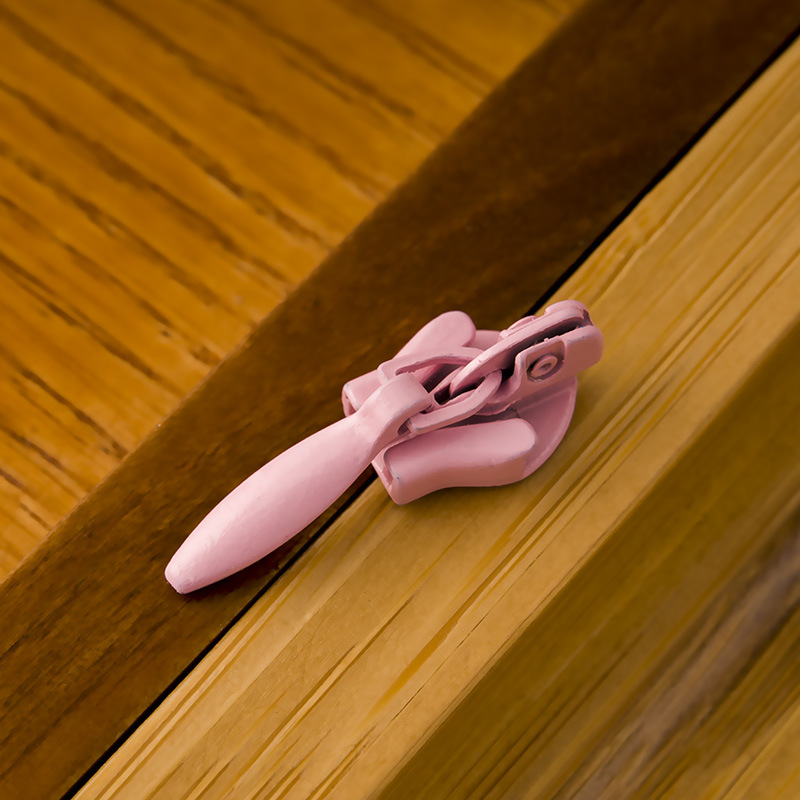 10 pcs Invisible zipper slider zipper slider back chain slider invisible slider small -shaped slider handle pull tab: Pink