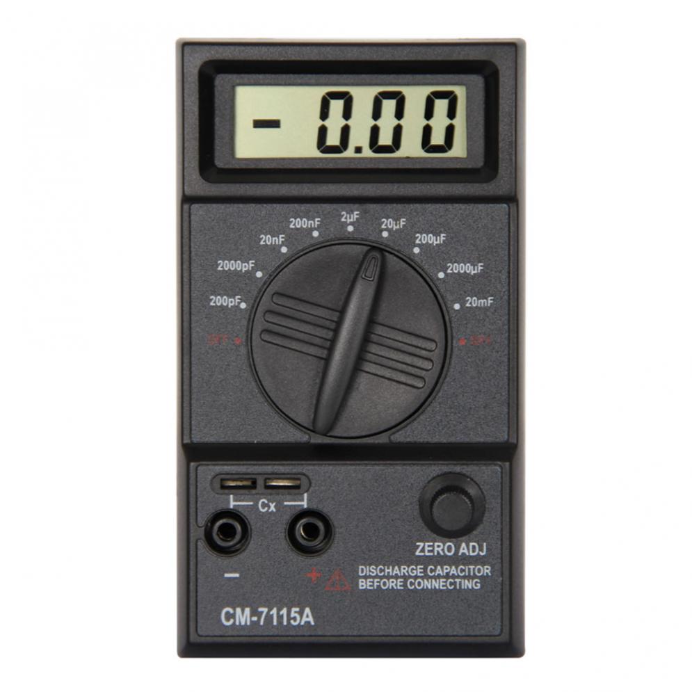 CM7115A Digital Practical Capacitor Meter Multimeter with Users Manual Test Leads