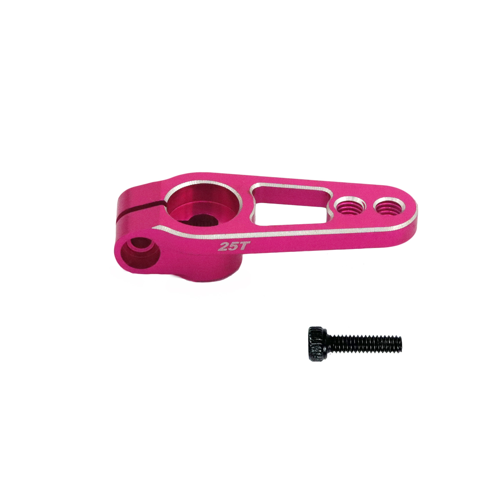 Brazo de bocina Servo de aluminio 25T, abrazadera de dirección M3 estriada de 25 dientes para motores Futaba Savox Power HD Sakura D4 RC MG995 MG946R MG996R: Rosa