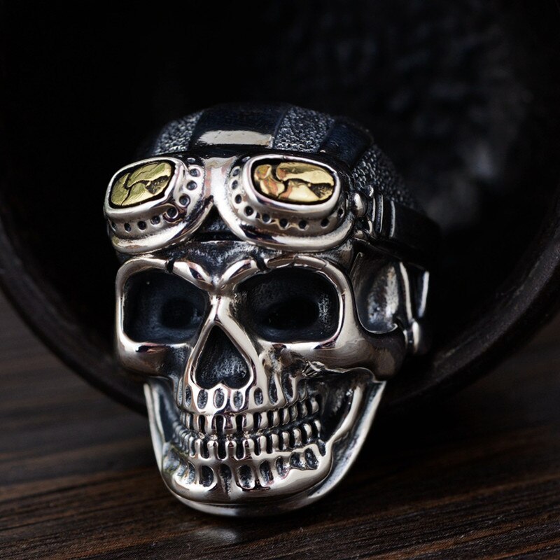 FDLK – bague Punk gothique Vintage avec crâne à l&#39;ancienne pour hommes, bijoux de fête à vélo de la seconde guerre mondiale
