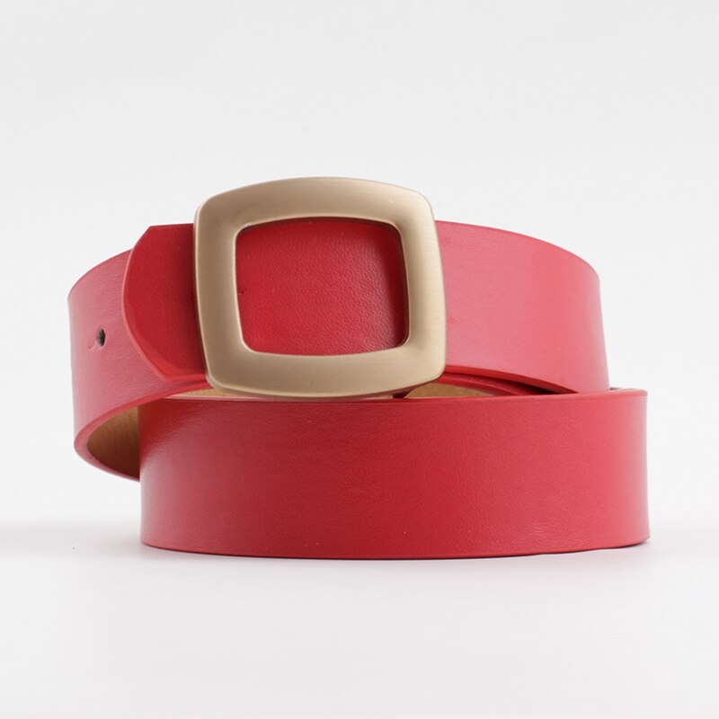Vrouwen Wit Zwart Bruin Rood Dunne Lederen Riem Vrouwelijke Riem Pin Gesp Taille Riemen Voor Vrouwen dames Broek: Rood