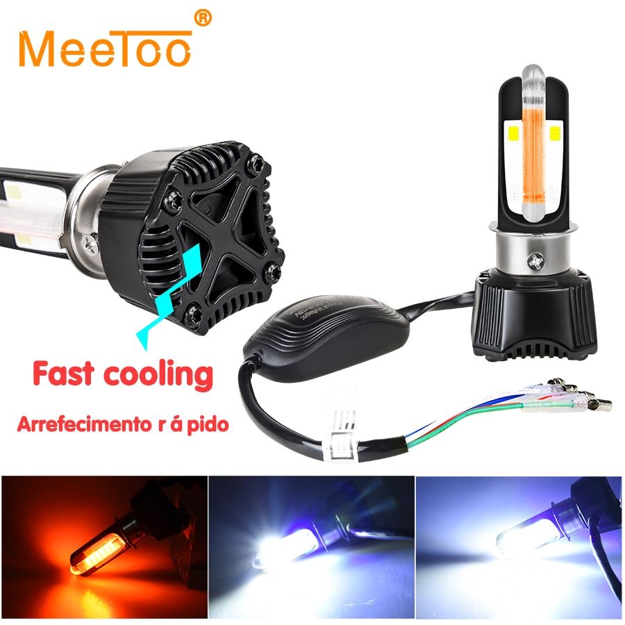 Ba20d Led H4 moto antibrouillard générique en forme de U moto phare P15D-25-1 Ph11 HS1 LED moteur phares ampoules Scooter AC & DC