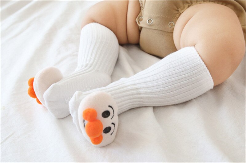 0-3T Baby Warmer Kousen Baby Boy Girl Cotton Cartoon Antislip Peuter Floor Panty Laarzen Vloer slipper Strik Kousen: WHITE / 3T