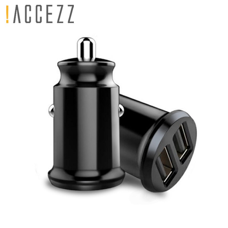 ! ACCEZZ 3.1A Dual Port USB Car Charger Voor Xiaomi iPhone XS Max Snel Opladen Met LED Voor Huawei Samsung Snelle auto Telefoon Oplader