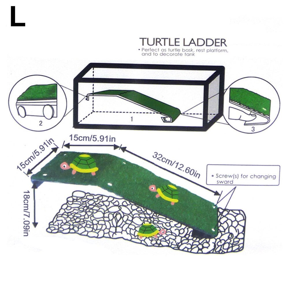 Schildpad Drogen Platform Schildpad Klimmen Ladder Reptiel Schildpad Aquarium Aquarium Gesimuleerde Gazon Landschapsarchitectuur Habitat Decoratie