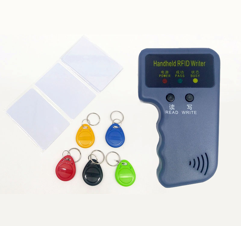 Lector de programador portátil, duplicador RFID de 125KHz, copiadora, escritor, EM4305 T5577, 10 teclas, 10 tarjetas, ID regrabable, tarjetas de etiquetas Keyfobs: Writer 5keys 5cards