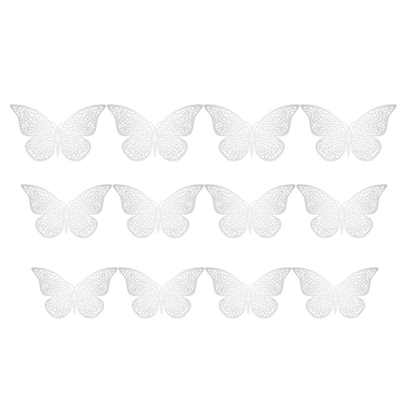 12 Uds 3D hueco de la pared pegatinas de Mariposas para nevera para decoración del hogar Mariposas Decorativas decoración de la pared de Mariposas Decorativas 3: D