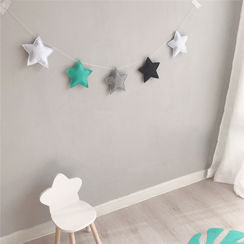 Baby Room Decor Star Bumper Nordic Ins Style Infant Crib Wall Hanging Decoration Tent Photography Props Newborn Baby Bumper