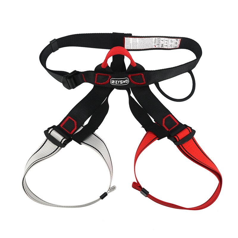 Arnés de escalada al aire libre, cinturón de seguridad para pecho, cinturón de alpinismo para escalada en roca, equipo para rappel: Black Red White