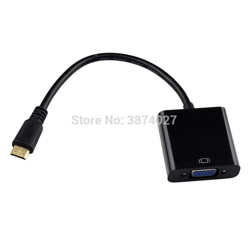 MINI HDMI a VGA, MINI convertidor de HDMI a VGA chapado en oro de alta velocidad 1080P, adaptador macho a hembra para cámara HDTV