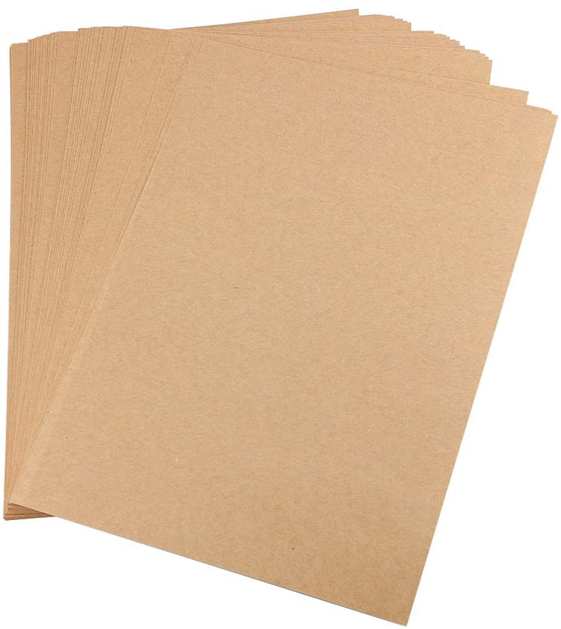 250gsm A4 Natural Kraft Paper Diy Handmade Packing Paper Drawing Sketch Thick Hard Cardboard Stationery Supplies: 10Pcs