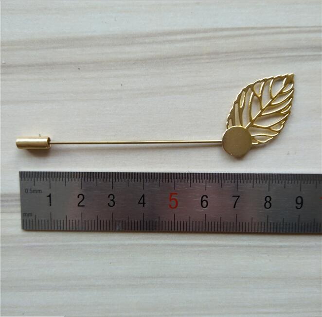 100 pcs bladgoud Plated Koperen Hoed Broches pins Stick broche revers pin base voor vrouwen mannen Diy Sieraden Bevindingen sieraden