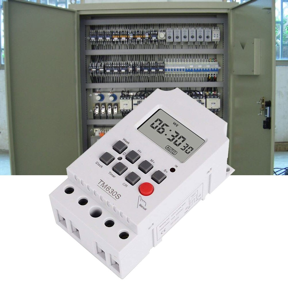 220V Timer Switch High Power Second Control LCD Digital Programmable Timer Circuit Controler Voltage Output High Load Power 30A