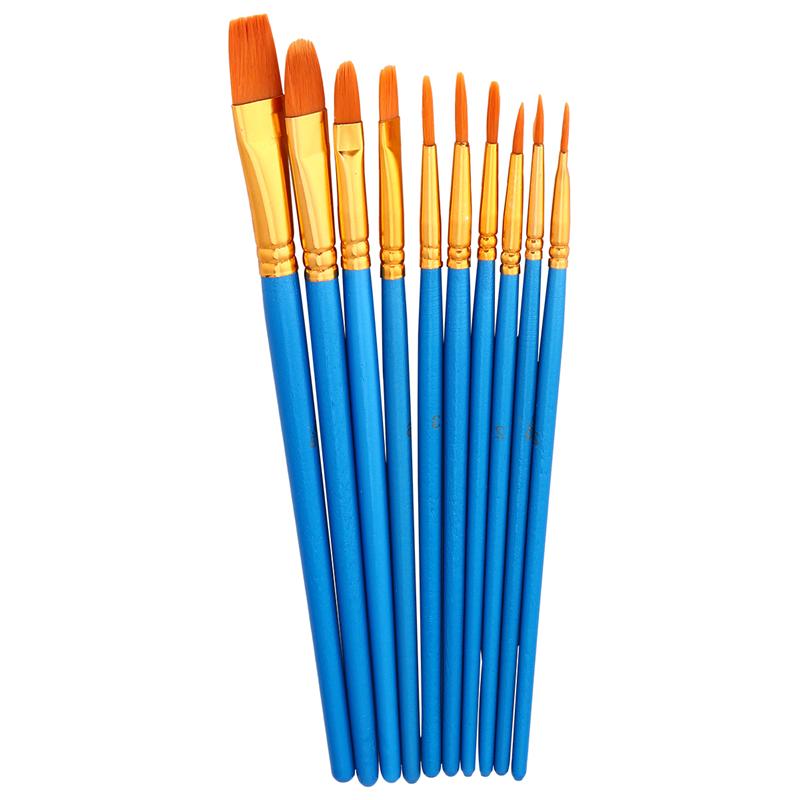 10Pcs Olie Verf Pen Water Kleur Kwast Kwast Voor Kinderen