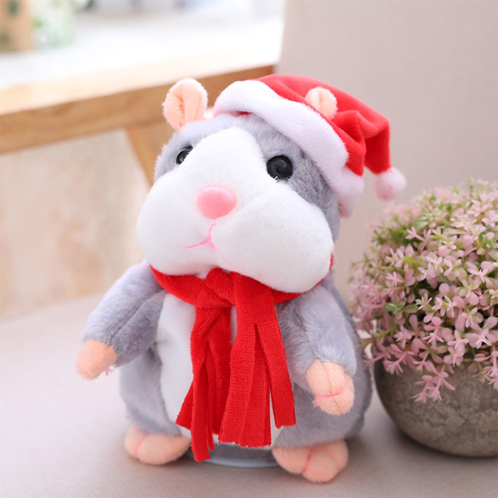 Hamster parlant Falante hocher la tête souris enregistrement de noël parlant Hamster électrique pour enfants enfants de noël 16cm