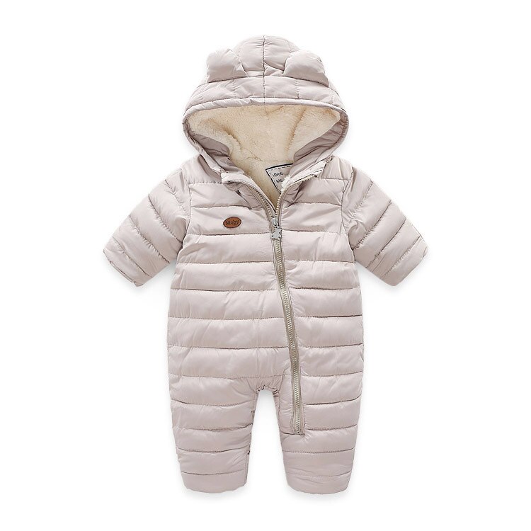Herfst En Winter Peuter Baby Jongen Meisje Jas Kruipen Kleding Jongen Winter Jas Jas Romper 6M-24M Snowsuit: Grijs / 24M