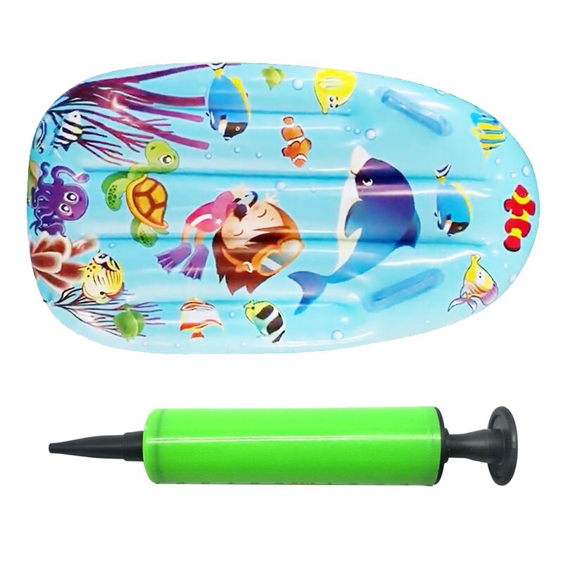 Kids' Floats Surf Water Inflatable Floating Row Mat Surfboard Lounge Swim Pool Beach Chair Float Lounger Raft Water Bed: blue