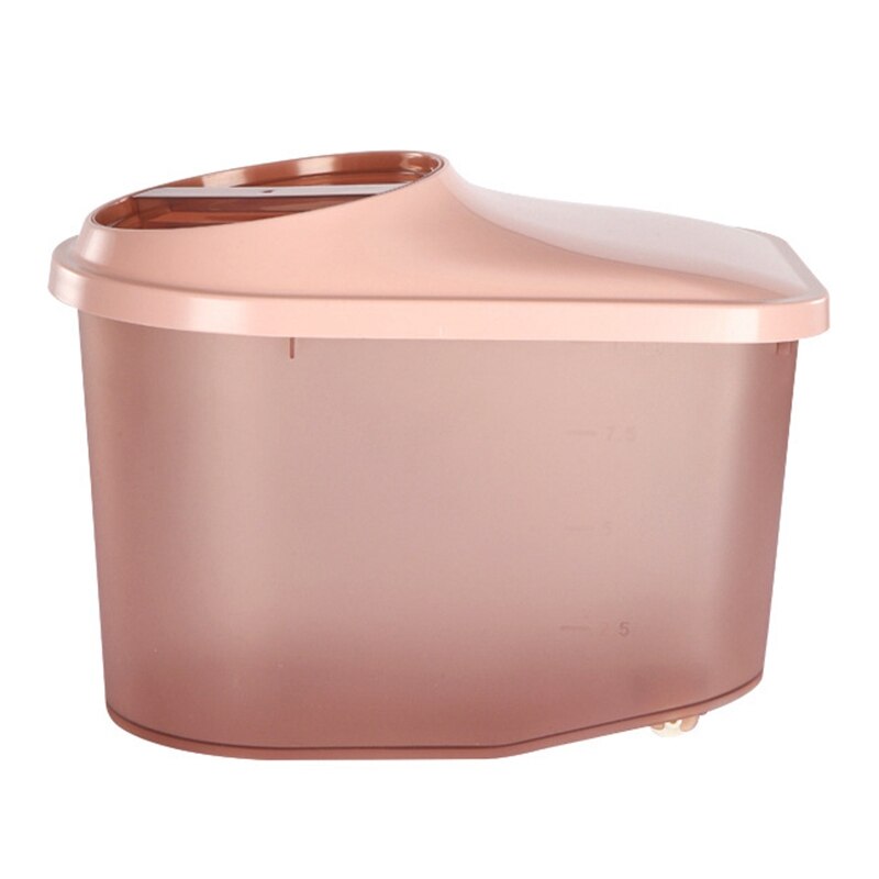 Corn Bin with Insect Proof and Moisture Proof Cover Household Sealed Flour Food Storage Tank: Pink / 10kg