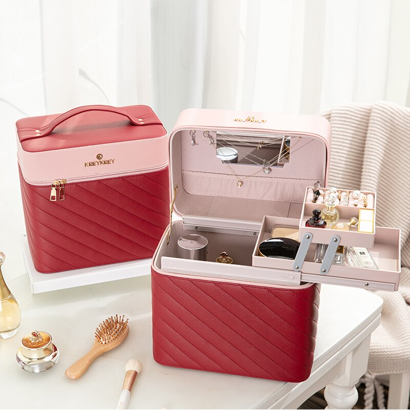 Makeup Bag Toiletry Cosmetic Storage Box Portable travel Make Up Suitcase: 4