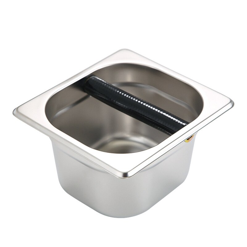 Stainless Steel Espresso Coffee Knock Box Container with Rubber Bar for Coffee Machine: Light Grey