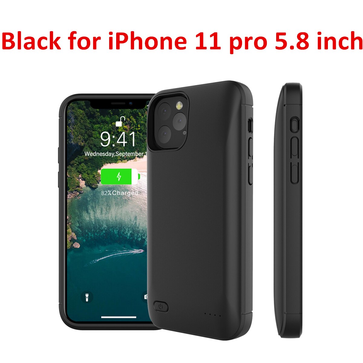 Voor Iphone 11 Se 5 5S Battery Charger Case 4000 Mah Externe Power Bank Opladen Cover Voor Iphone Xs 7 8 Plus 6 6S Batterij Case: Black for 11pro 5.8