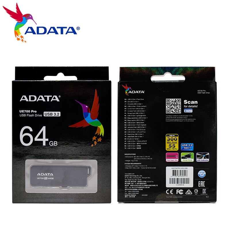 Adapta – clé USB haute vitesse UE700 Pro, support à mémoire de 64GB 128GB 256GB 512GB 3.2 GB, disque U Portable, stockage