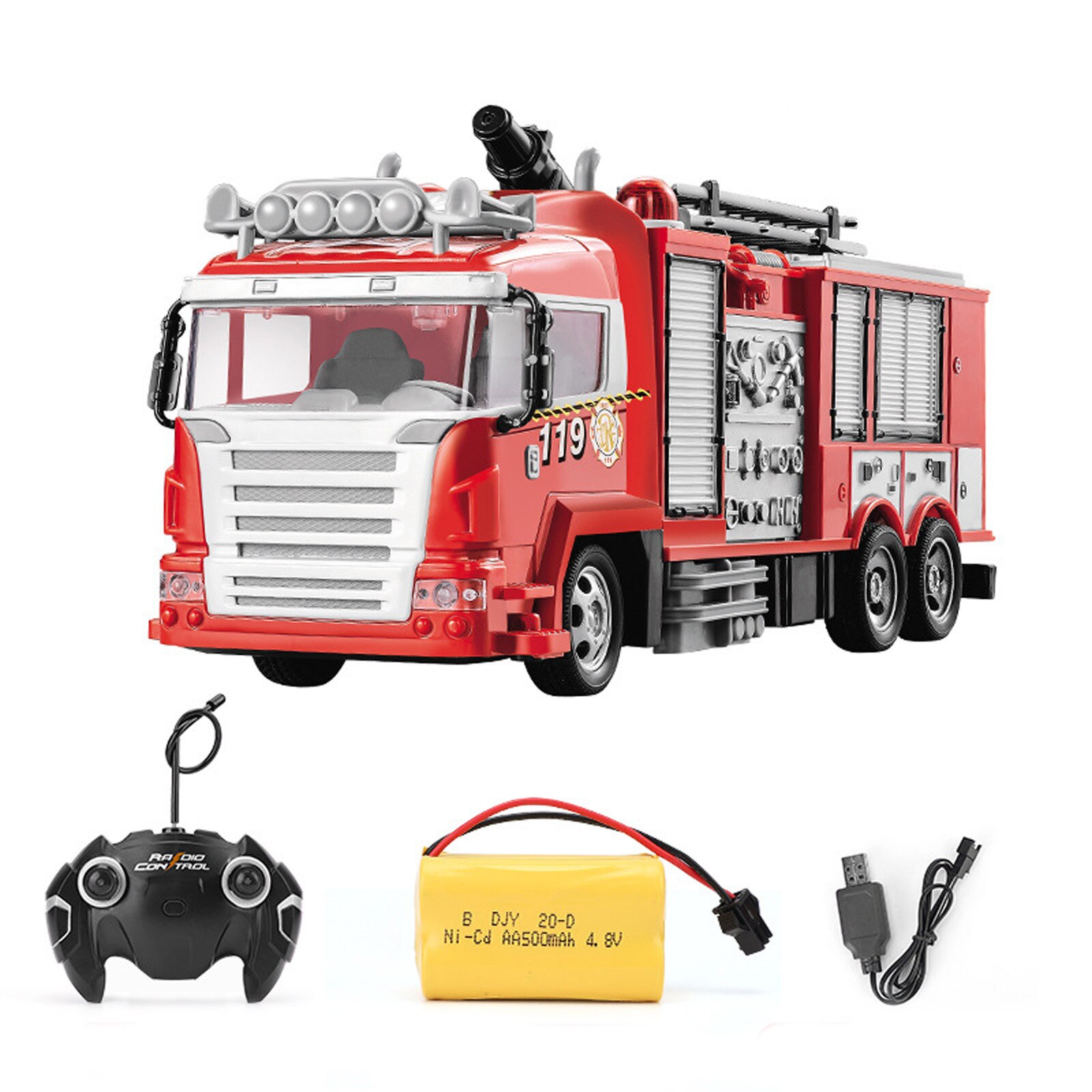 Remote Control Fire Truck Toys Simulation Electric Fire Trunk One