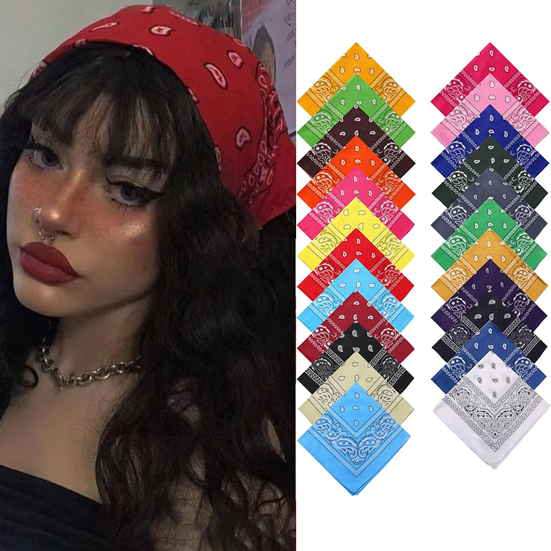 mujer Bandana bufanda niñas niños Punk pañuelos cuadrados sombreros bohemio pañuelo para la cabeza diademas accesorios para el cabello