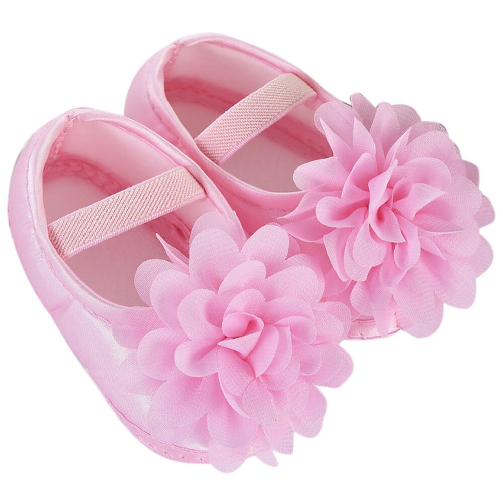 Baby Schoenen Meisjes Aankomst Peuter Kid Baby Meisje Chiffon Bloem Elastische Band Pasgeboren Wandelschoenen: Pink / 3