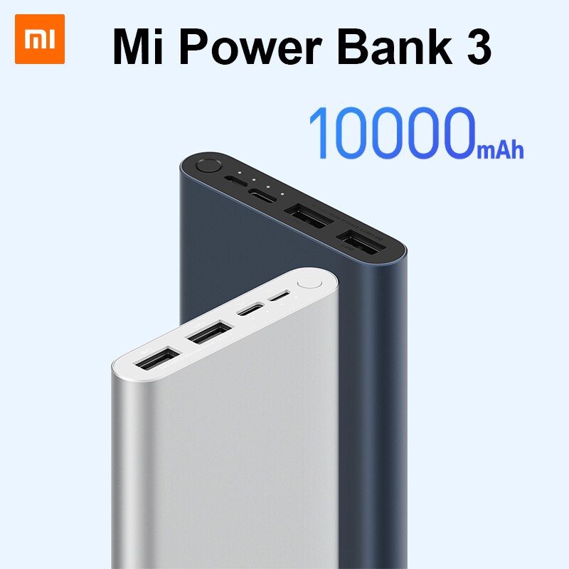 Xiaomi 3 Power Bank 10000Mah Usb Type C Twee-weg 18W Quick Charge Xiaomi Mi Power Bank 3 Xiaomi Powerbank Draagbare Oplader