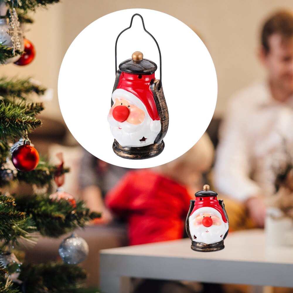 1pc julenattelys julenissen dekorativ lampe skrivebord ornament: Santa mønster
