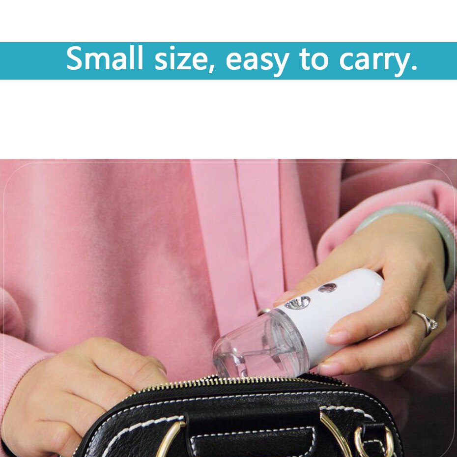 Nano Facial Mister Handy Mist Sprayer for Face Moisturizing Hydrating Mini USB Rechargeable Travel Face Humidifier Atomizer
