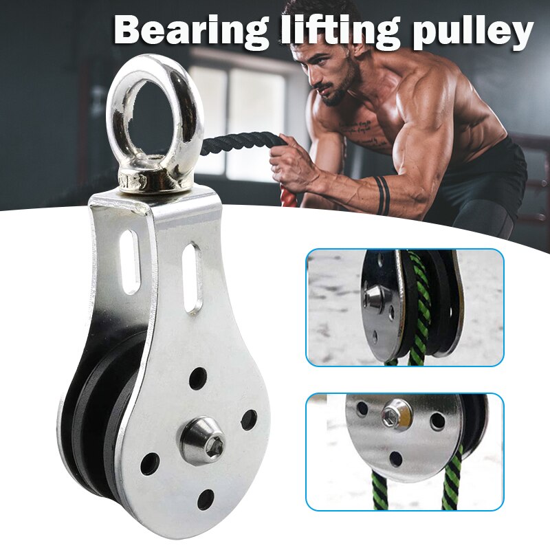 Stainless Steel 304 Single Wheel Swivel Pulley Blocks Loading Fitness Tractions Wheel/Lifting Pulley/Hanging Wheel NOV99: Default Title
