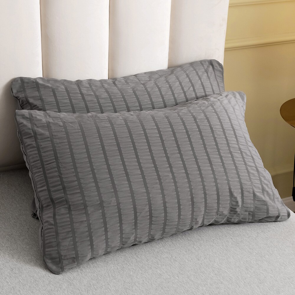 Stripe Series Bedding Set White Grey Duvet Cover Pillowcase Twin Full Queen King Home Textiles Bed Set Bedclothes