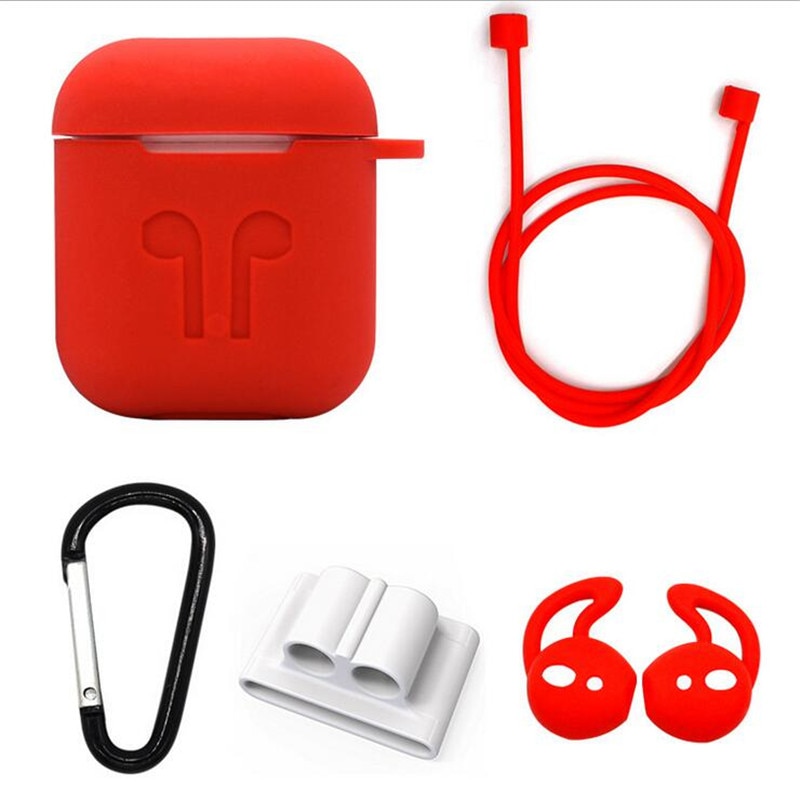6 In-1 Case Lanyard Karabijnhaak Beschermhoes Voor Airpods 2 3 Hoofdtelefoon Siliconen Cover Voor Air Pods 2 3 Pro Case Accessoires Doos