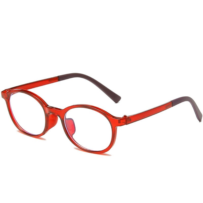 Pyöreät heijastamattomat lasten lasit lapsille pojat tytöt optiset kehykset silmälasit tietokoneelle kirkkaat heijastamattomat lasit: Tyyli 1 punainen
