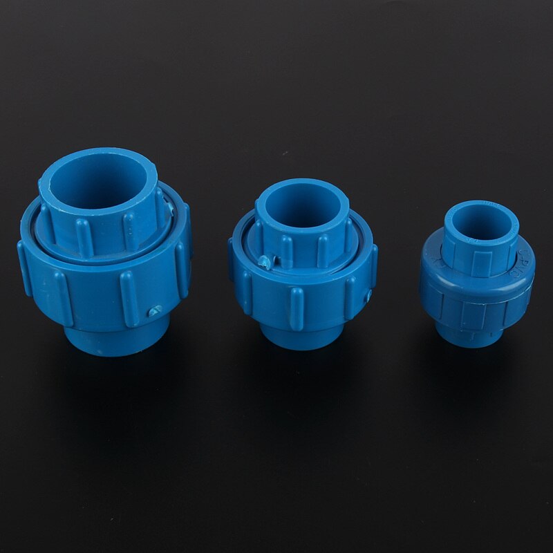 1pc Inner Dia 20/25/32mm PVC Straight Union Connector Plastic Water Supply Pipe Fittings Garden Irrigation PVC Quick Connectors: Inner Dia 25mm / Blue