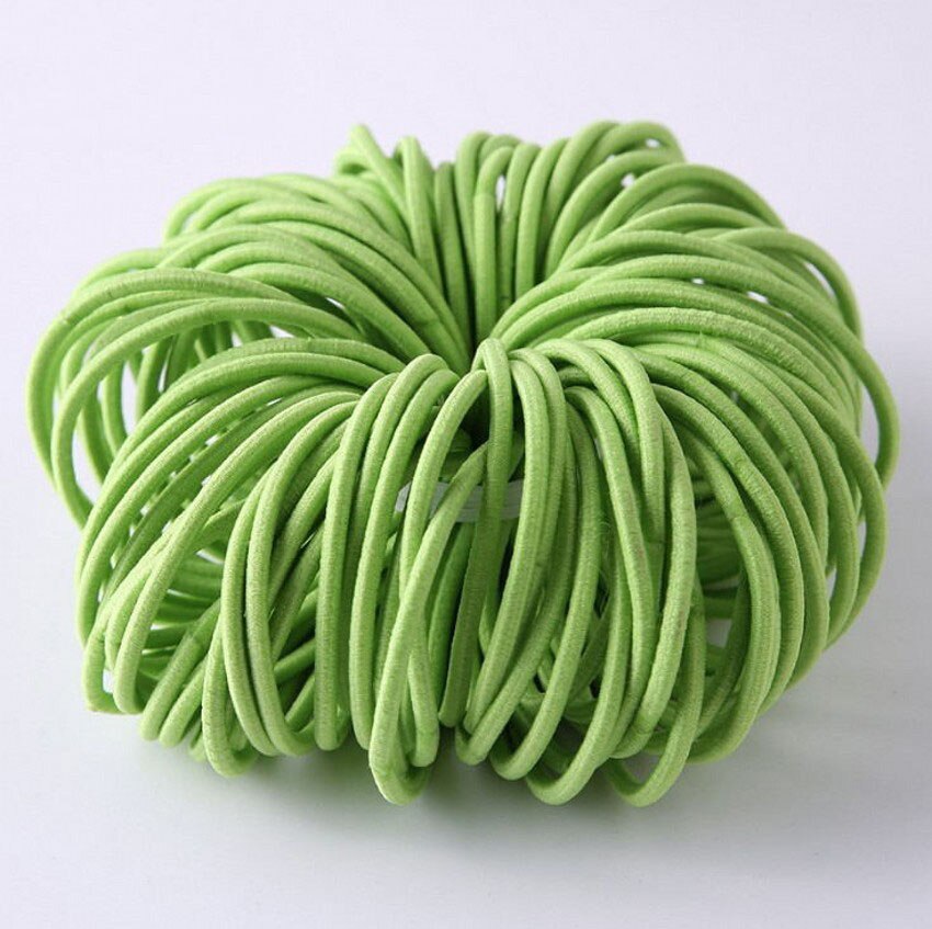 50/100Pcs Colorful Nylon Rubber Bands Elastic Hairbands for Girls Kids Scrunchie Elastic Ponytail Holder Hair Ties Accessories: green 50pcs