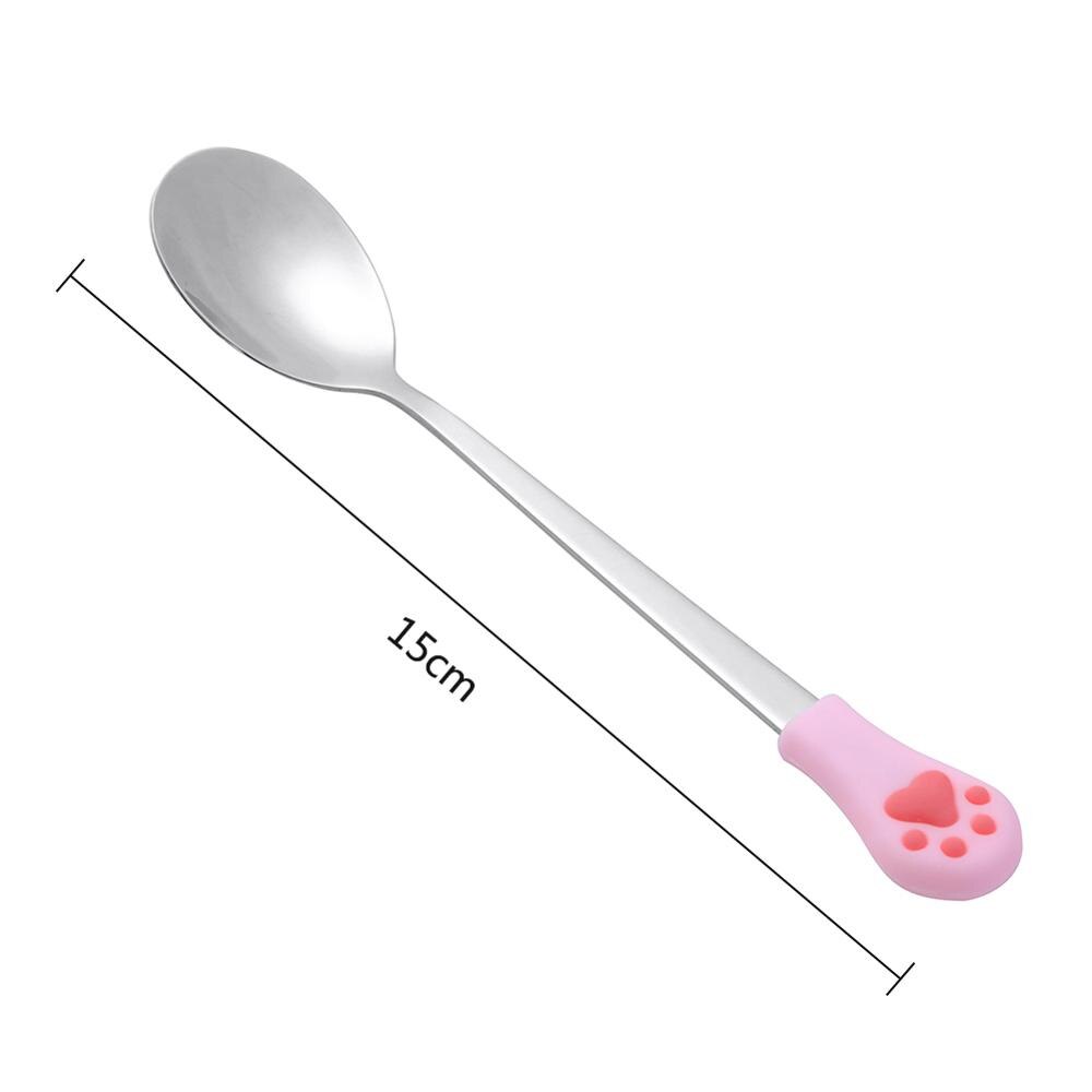 Cute Cat Claw Coffee Spoons Fruit Fork Dessert Spoon Candy Tea Spoon Cat Drink Tableware Kitchen Supplies: Pulverized