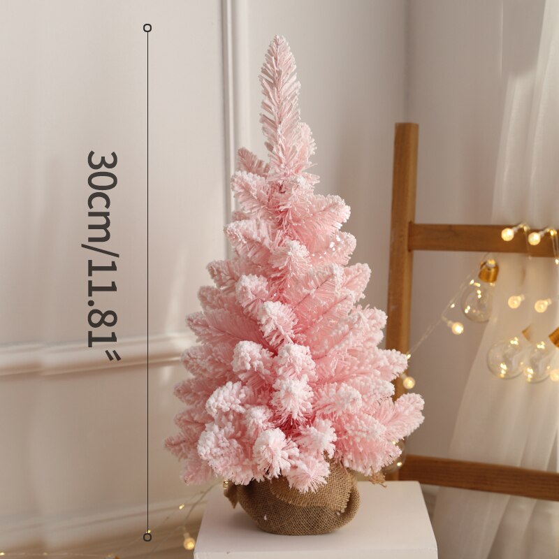 Mini sapin de noël nordique Ins 30/45/60cm, rose et bleu, décoration de bureau à faire soi-même, accessoires de mise en page de la scène, décoration de noël: A30cm