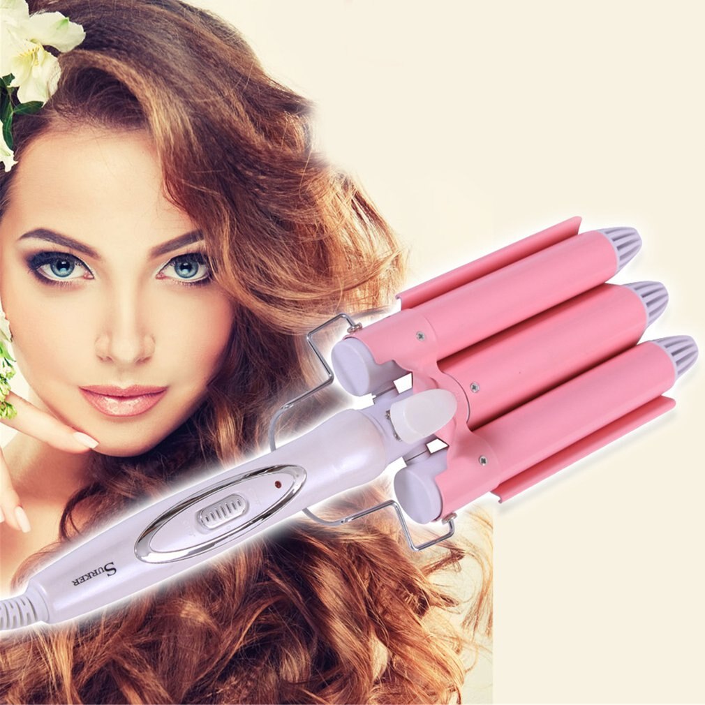 Jd-016 Three Stick Curlers Egg Roll Head 3 Tube Ceramic Curling Iron Gold Ceramic Curling Iron