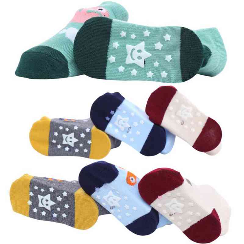 5Pairs/Lot Cute Baby Socks Cartoon Dinosaur Cotton Soft Newborn Socks Toddler Boys Girls Anti Slip Socks Spring Winter