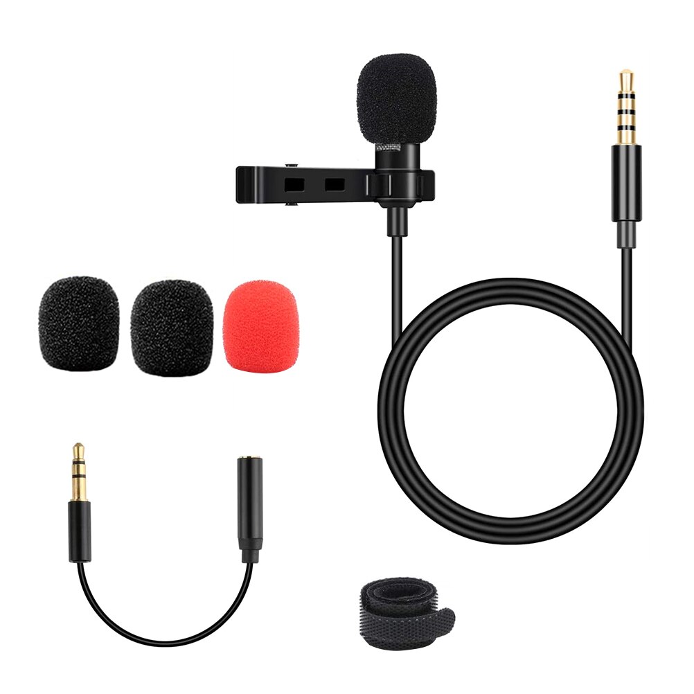1 Set Lavalier Mic Clip-on Mini Lapel Mic for PC Phone Computer