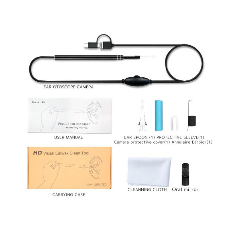 3 en 1 oreille cuillère Endoscope oreille nettoyage outil de Diagnostic 5.5mm câble souple USB Endoscope téléphone portable caméra pour Android soins de l'oreille